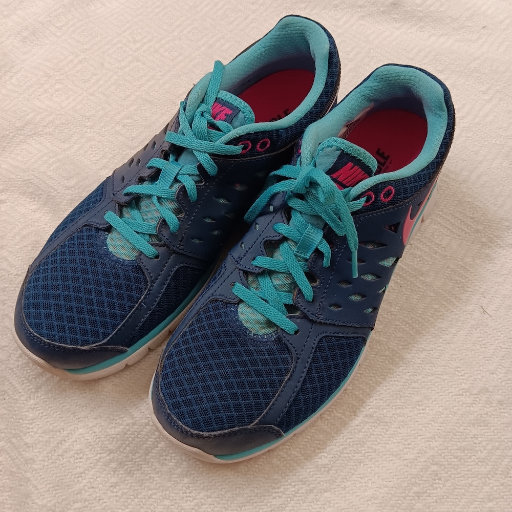 Women's Blue And Pink Nike Flex 2013 Run Sneakers
